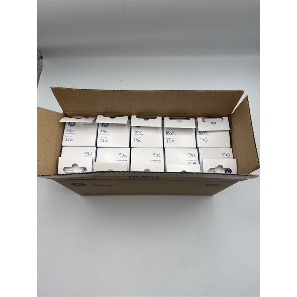 10 Pack GE Energy Smart 60W Replacement CFL Light Bulbs 13W 825 Lumens 2700K New